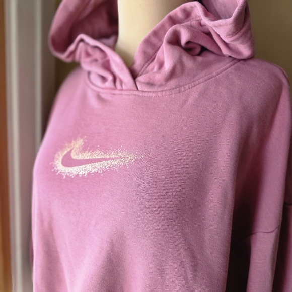 Nike Tops - Nike NSW Stardust Cropped Hoodie - Dusty Pink Size M Item has stains see photos